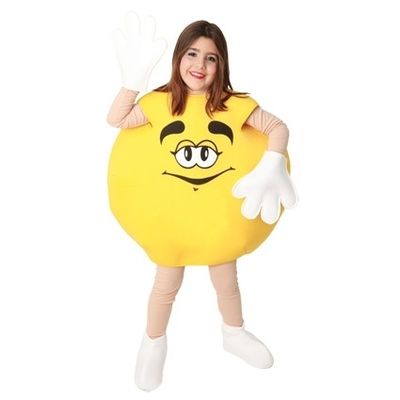 Foto van M&M kostuum geel kind