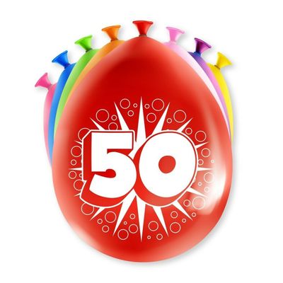 Foto van Ballonnen 50 jaar 8st