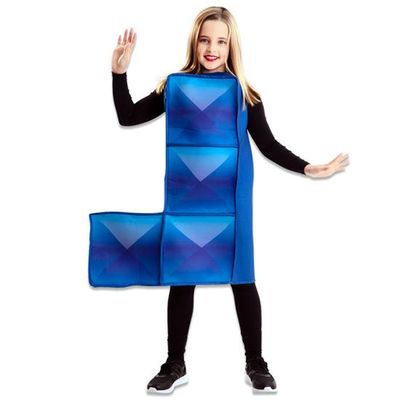 Tetris kostuum blauw kind