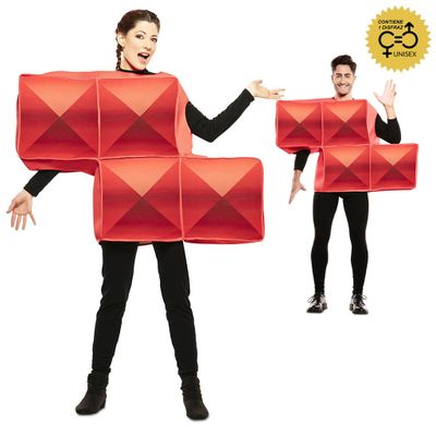 Foto van Tetris kostuum rood