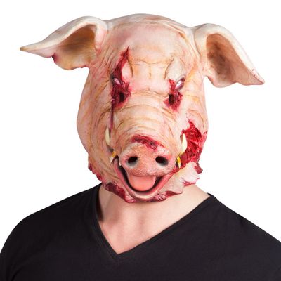 Foto van Latex hoofdmasker Onthoofde Varkenskop