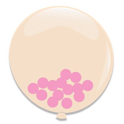 Ballonnen Roze Confetti 3st 60cm