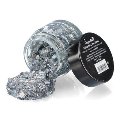 Glittergel zilver superstar chunky