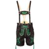 Afbeelding van Lederhosen donkerbruin met groene stiksels