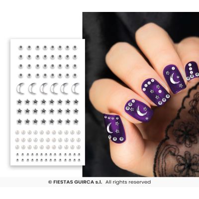 Foto van Nagelstickers Diamantjes Zilver