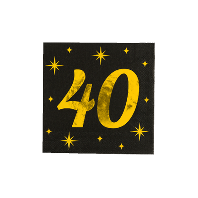 Foto van Servetten 40 jaar Zwart Goud Foto van Servetten 40 jaar Zwart Goud