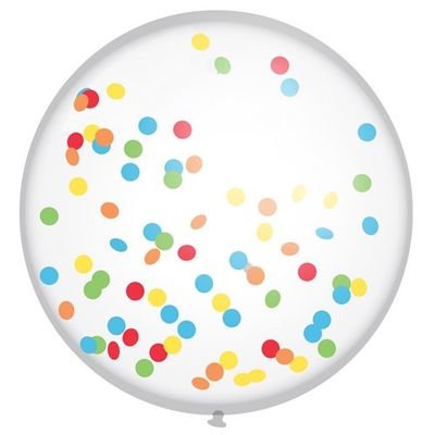 Foto van Confetti Ballon Regenboog (60 cm)