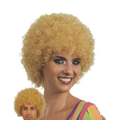 Afro Pruik mini blond