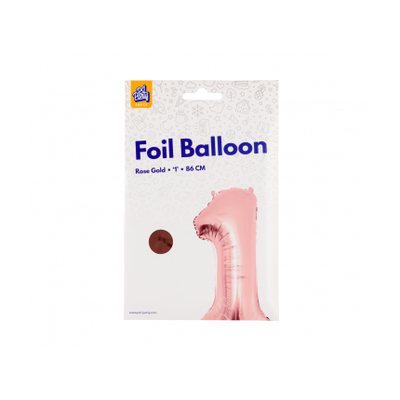 Foto van Folieballon cijfer 1 rose goud (86cm)