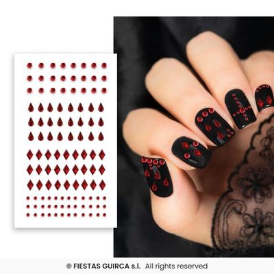 Nagelstickers Diamantjes Rood