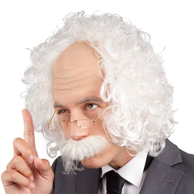 Einstein Pruik Met Bril En Snor