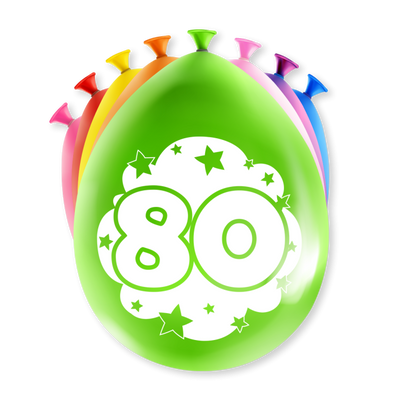 Foto van Gekleurde Ballonnen 80 jaar