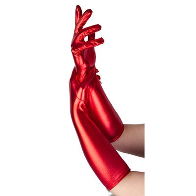 Foto van Metallic Lange Handschoenen Rood