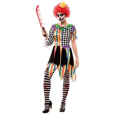 Foto van Creepy clown kostuum - dames