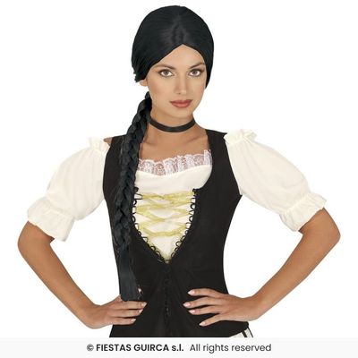 Foto van Zwarte Pruik Met Vlecht