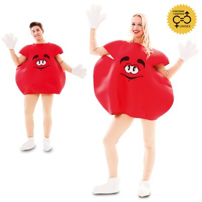 Rood M&M kostuum