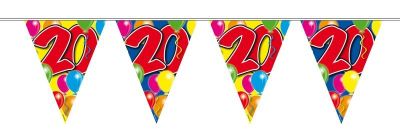 Vlaggenlijn balloons 20 jaar 10M