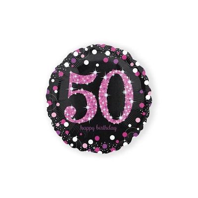 Folie ballon 50 jaar roze