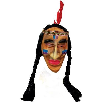 Indianen masker met vlechtjes