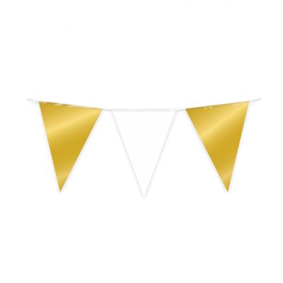 Foto van Vlaggenlijn Goud en Wit 10mtr