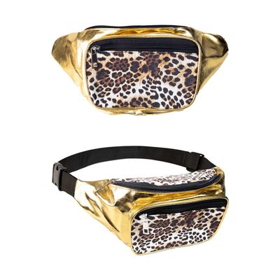 Foto van Fanny Pack Goud en Fout met panterprint