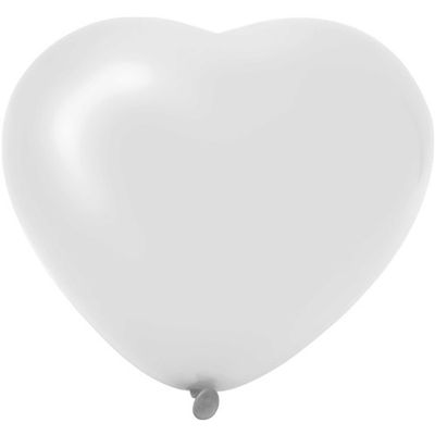 Foto van Hartjes ballonen wit (25cm) 6st
