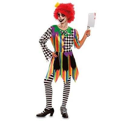 Foto van Creepy clown kostuum meisje