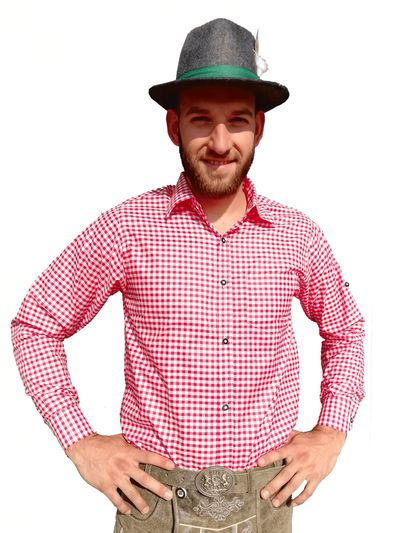 Tiroler overhemd rood-wit