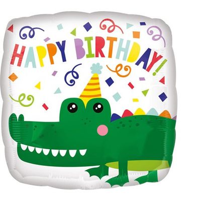 Foto van Folieballon Happy Birthday Krokodil