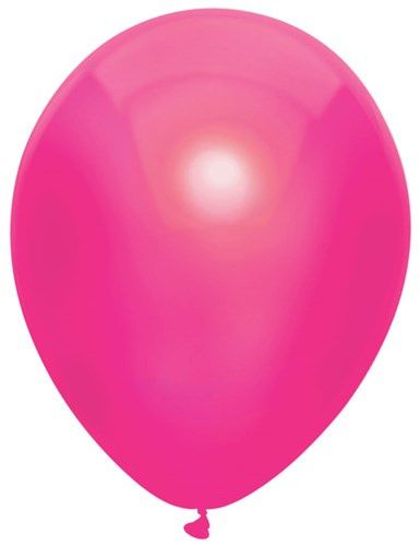 Ballonnen metallic hot roze (30cm) 10st