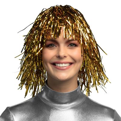 Foto van St. Pruik Metallic goud