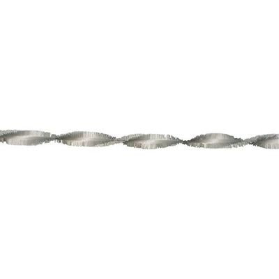 Foto van Crepe Papieren slinger zilver 6 m