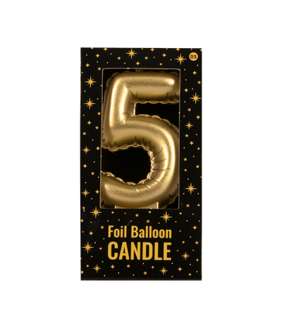 Foil balloon candle gold - 5