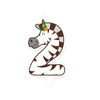 Afbeelding van Verjaardag kaars cijfer 2 zebra