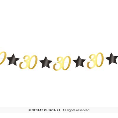Foto van Garland 30 Jaar Goud/Zwart