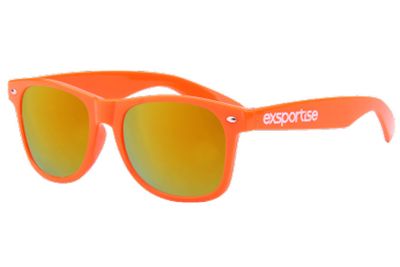 Oranje bril met spiegelglas