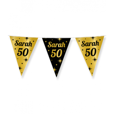 Foto van Vlaggenlijn Sarah 50 goud/zwart 10 meter
