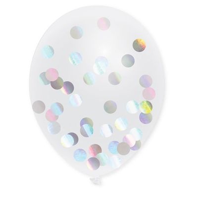 Foto van Confetti ballonnen holographic 5 st (30 cm)