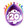 Afbeelding van Ballonnen 20 jaar (30cm) 8st verschillende kleuren 