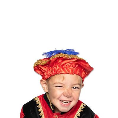 Foto van Pietbaret satijn rood kind