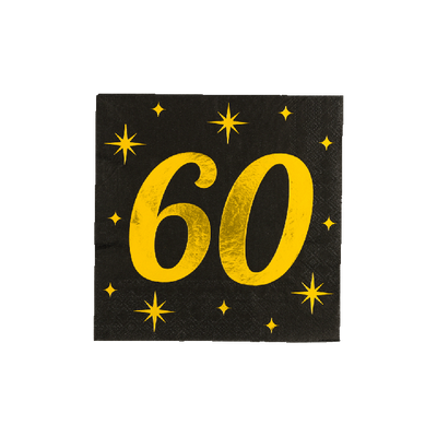 Foto van Servetten 60 jaar Zwart Goud