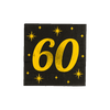 Afbeelding van Servetten 60 jaar Zwart Goud Afbeelding van Servetten 60 jaar Zwart Goud