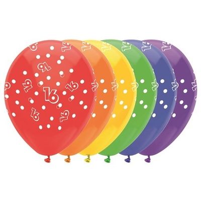 Foto van Leeftijd ballonnen 16 Jaar 6 stuks