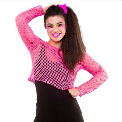 Visnet croptop neon roze