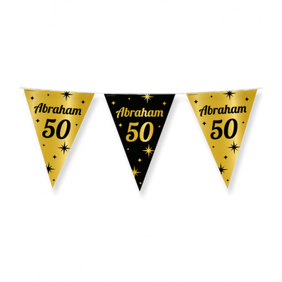 Foto van Vlaggenlijn Abraham 50 goud/zwart 10 meter