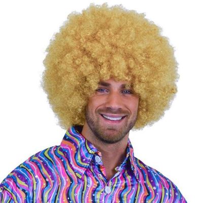 Foto van Afro pruik blond