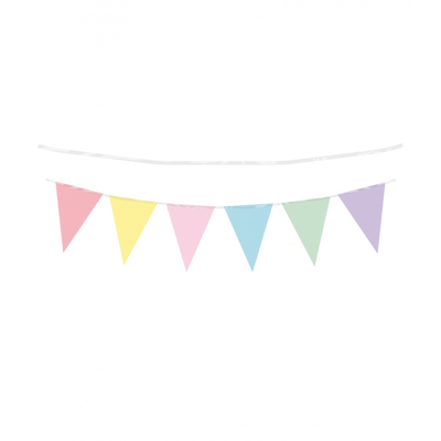Foto van Vlaggenlijn Pastel Meerkleurig 10m