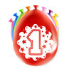 Afbeelding van Gekleurde Ballonnen 1 Jaar Afbeelding van Gekleurde Ballonnen 1 Jaar