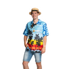 Afbeelding van Miami Vice Shirt Blauw Palmbomen