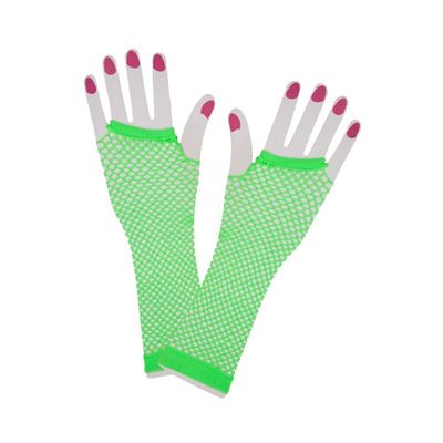 Net handschoenen neon groen